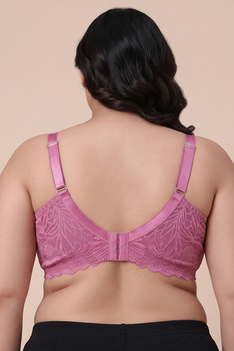 Zivame Enchanted True Curv Double Layered Non Wired Full Coverage Super Support Bra - Red Violet — image 4